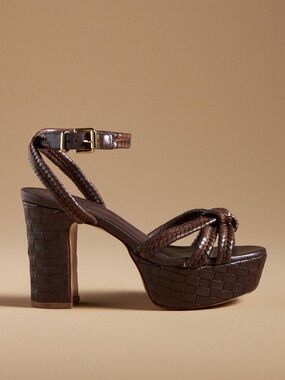 Schutz Kathleen Woven Ankle-Strap
Platform Sandals SIZE 9